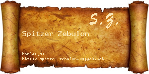 Spitzer Zebulon névjegykártya